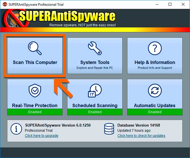 SUPERAntiSpyware Escanear pc